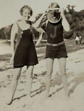 1S Photograph Pretty Woman Mystery Woman Hiding Face Beach 1920's picture