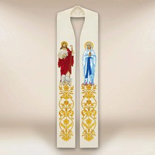 Embroidered Stole “Jesus the Good Shepherd and the Blessed Virgin Mary” picture