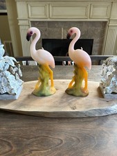 Rare Vintage 1950's Mid Century Pink Flamingo Large Retro Candles.  picture