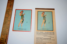 Rare FISHERMAN'S LUCK 1943 PIN-UP CALENDAR Mutoscope Card (1940's) LOT picture