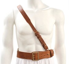 Sam Browne Belt with Shoulder Strap Brown Leather WW1 will fit 34