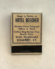 Vintage Beecher Hotel Somerset KY Matchbook – 1930s/40s – Sleep in Safety – Used picture