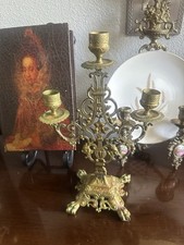 Napolean III Gilded Bronze  Candelabro 3 A- FRENCH LOUIS XVI ORMOLU CANDLESTICKS picture