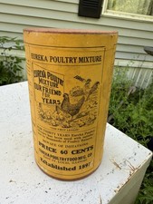 ANTIQUE EUREKA POULTRY MIXTURE VET ADV CAN CHICKEN EAST ST. LOUIS ILL FOOD MNFR picture
