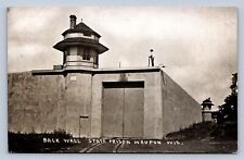 J90/ Waupon Wisconsin Postcard c1910 State Prison Back Wall Guard 641 picture