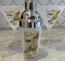Tommy Bahama Martini Set Luau Lounge Toki Glasses Shaker 2019 Frosted NEW picture