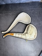 Giant XXL Block Meerschaum Pipe Sultan Head Unsmoked w/ Case 11 Inch picture
