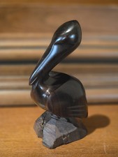 Vtg Hand Carved Ironwood Pelican 7