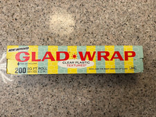 vtg Glad Wrap 200 ft roll 1960s unopened USA cling RARE HTF SEALED picture