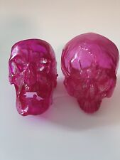 Pink Resin Skull Models Of Real Human Heads Halloween picture