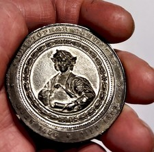 Antique Christopher Columbus 1893 Worlds Fair Medal Columbian Expo Chicago picture