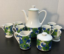 VTG 1960s 1970s Tea / Coffee Pot Teapot Set Heritage Floral Mod Retro Heirloom picture