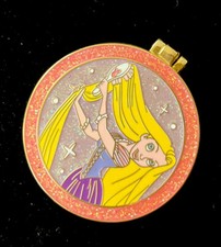 Disney Shopping Tangled Rapunzel Compact Tangled Rapunzel LE 250 RARE 2010 Pin picture