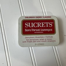 VINTAGE CHILDREN’S SUCRETS SORE THROAT LOZENGES TIN picture