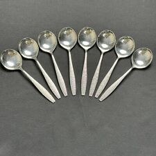 8 SPOONS MID CENTRY MODERN TWA AIRLINES SILVER ONEIDA SILVERSMITHS SILVERPLATE picture