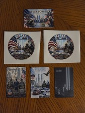 Lot of 9/11 Anniversary Decals And PVC collectirs Cards  picture