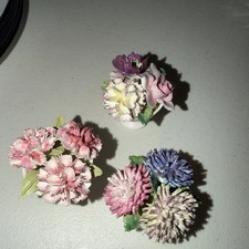 Set of 3 Crown Staffordshire England Fine Bone China Floral Arrangements picture