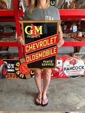 Vintage Style Metal Sign GM Service Products NOT Porcelain 24x18 Made USA picture