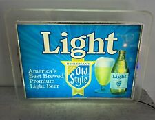 Vintage 1986 Old Style Light Beer Lighted Wall Sign Man Cave Bar Pub Vtg. 1980's picture