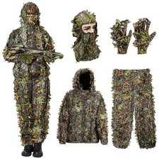 Ghillie Suit, 3D Leafy Woodland Camouflage Clothes, Adult Youth Size | Breath... picture