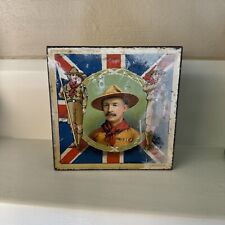 Vintage antique carr & Cole LTD biscuit Tin Carlisle England WWI Old scouting picture
