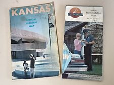 2 Vintage Kansas Highway Maps (1972, 1987) Collectible State Maps picture