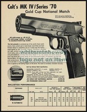 1973 COLT MK IV Series '70 Gold Cup Natl Matc Pistol Original PRINT AD picture
