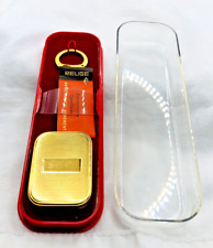 RARE Vtg. HERMES Gold Metal Reuge Music Box Key Chain  Works. New In Box. picture