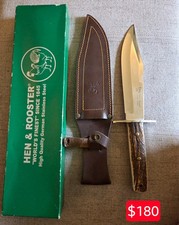 Hen and Rooster HR -3107 8inc blade knife/sheath in mint condition picture