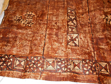 VINTAGE TAPAS CLOTH HANDMADE FROM TREE BARK FIJI ISLANDS 60 X 36 INCH picture