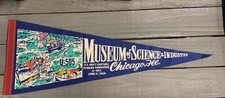 Vintage Museum of Science & Industry Chicago Illinois Souvenir Felt Pennant 24