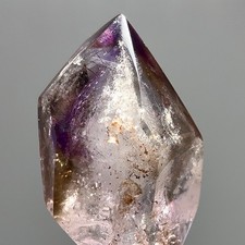 Large Moving Bubble RARE Smoky Amethyst Enhydro Crystal w Hematite - Madagascar picture