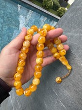 Large Honey Amber Style Prayer Beads 33 Tasbih Misbaha Handmade picture