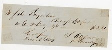 1851 Antique Handwritten Whiskey Receipt 10 Gallons John Farquharson S Allport picture
