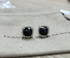 David Yurman Sterling Silver Chatelaine 9mm Black  Onyx & Pave Diamonds Earrings picture