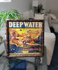 Nude Mermaid Okahumpka Florida Deep Water Citrus Label Framed 11.5