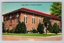 Hattiesburg MS-Mississippi, Public Library, Antique, Vintage Souvenir Postcard picture