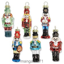 Set of 6 Nutcrackers Glass Ornaments - picture
