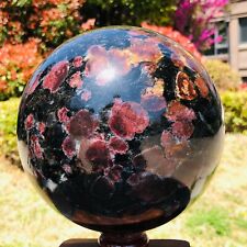 15.66LB Natural Garnet Fireworks Stone Astrophyllite Quartz Crystal Ball Healing picture