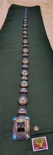 Genuine Georg Jensen Native American Navajo Turquoise Sterling Concho Belt Signe picture
