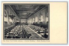c1940 New York Public Library Central Building Main Reading Room Chairs Postcard picture