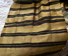 Traditional Vintage Antique Handwoven Indian Textile with Heavy Gold Ends  B379 picture