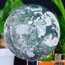 16.97LB Natural moss agate sphere quartz crystal healing ball picture