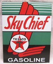 CLASSIC TEXACO SKY CHIEF GASOLINE METAL SIGN, NEW picture
