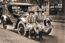 1920s Flapper Woman π Vintage Car - 4x6 Photo - Classic Car Beauty picture