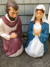 Vintage General Foam Plastics Large Blow Mold Mary & Joseph Nativity USA picture