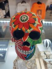 Floral Ceramic Skull by Pete Morales 6” Wide, 8” Deep, 6” tall picture