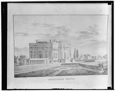 Photo:Washington DC White House Presidents House 1814 engraving picture