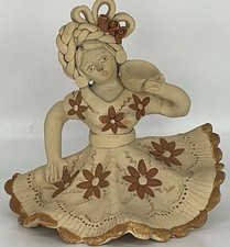 Enedina Vasquez Cruz Tehuana Nacimiento Mexican Folk Art Clay Ceramic Signed Vtg picture
