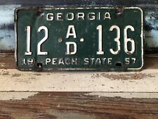 Vintage License Plate Georgia 1957 Walker County Lafayette Ga picture